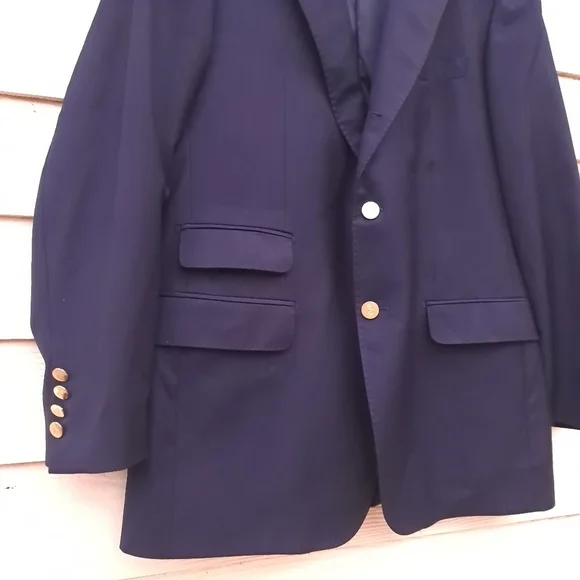 ANDREW CARRINGTON Dark Blue 2 Button Men's Jacket Sz 42R 100% Wool Made In Italy